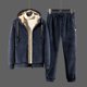 thumbnail image 2 of Conjuntos de chándal de cachemira para hombre, sudadera gruesa con capucha de polar, conjuntos de chándal casuales de marca, conjuntos de chaqueta + pantalón para hombre, sudadera de invierno de piel, 2 of 5