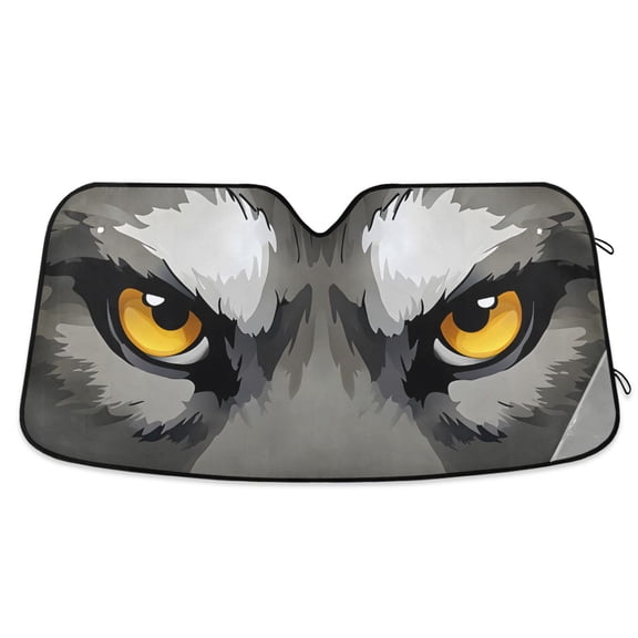 ALAZA Eagle Eye Grey Pattern Car Windshield Sun Shade Foldable UV Ray Sunshade Visor Protector 55 x 27.6in