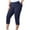 Dark lue, variant on ABATAB Plus Size Capri Leggings for Women Elastic Waist Stretchy Yoga Capris Slim Fit Cozy Soft Workout Gym Cropped Pants