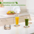 thumbnail image 6 of Yayeee 6 PCS Drink Coasters with Holder Set Woven Absorbent Round Tabletop Hot Pad, Big Pumpkins, 6 of 7