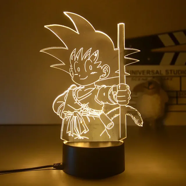 Luz nocturna de dibujos animados de Dragon Ball, Goku, figura de Anime, luz LED de noche, adorno Super Saiyan, lámpara de Anime 3D, regalos de cumpleaños y Navidad