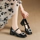 thumbnail image 1 of Zapatos Mary Jane de cristal de lujo para primavera y otoño 2023, zapatos de tacón alto con correa en el tobillo para mujer, zapatos de fiesta de tacón alto en blanco y negro para mujer38 Gao Jinjia LED, 1 of 1