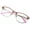 Pink, variant on Premium Women Fashion Half Rim Optical Frame Reading Glasses With Rhinestones - Clear Lens Metal Gold Readers