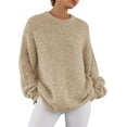 thumbnail image 4 of PRETTYGARDEN Womens Fall Long Sleeve Sweater Crew Neck Fuzzy Loose Fit Chunky Knit Pullover Sweaters Going Out Tops, 4 of 9