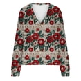 thumbnail image 5 of LOVZFMLL Cardigan pour Femmes Cardigan Décontracté à Boutons Veste Manteau de Mode Imprimé de Noël, 5 of 5