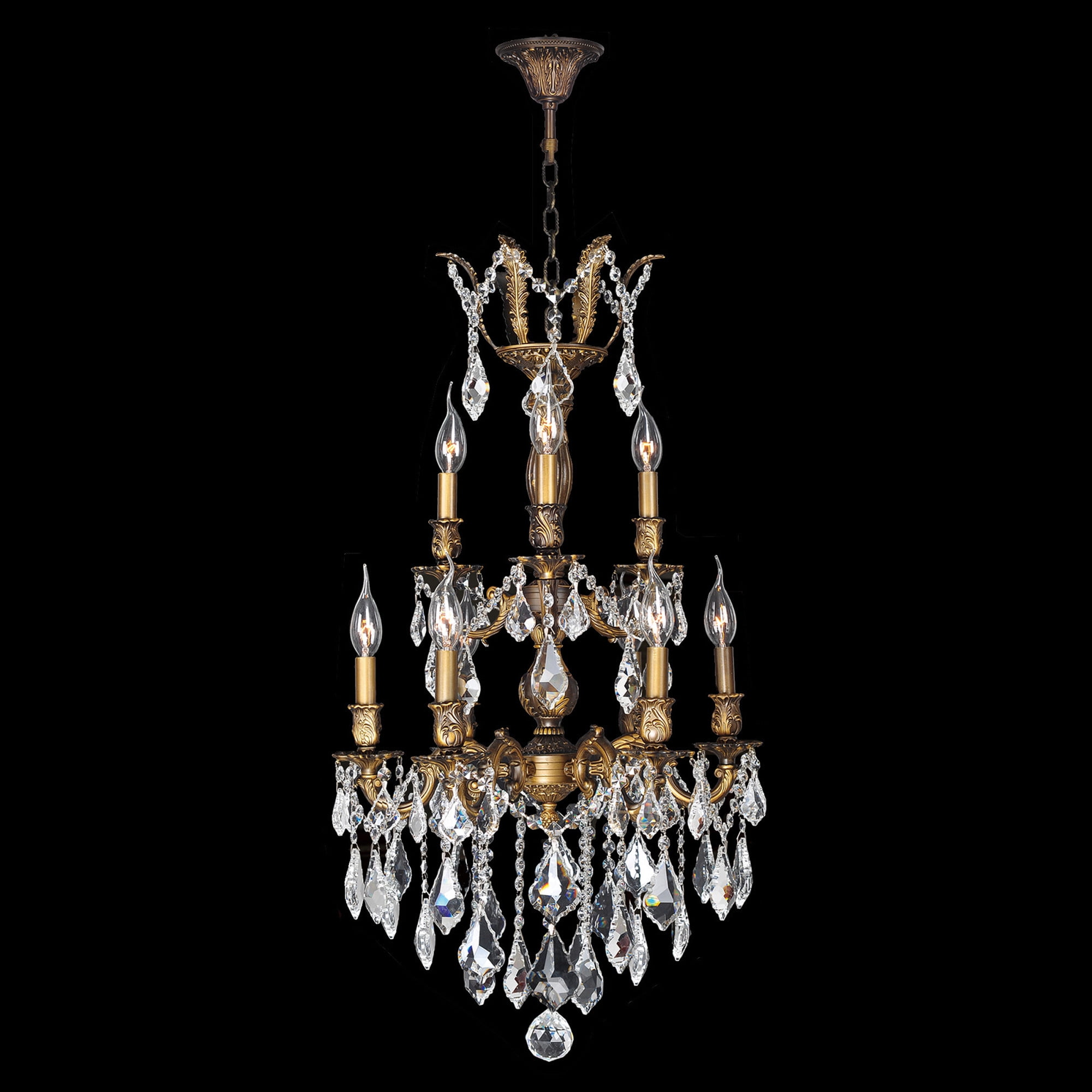 Versailles Collection 9 Light Antique Bronze Finish and Clear Crystal Chandelier 19