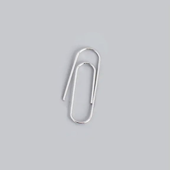 QQTDFG Paper Clip 925 Sterling Silver Hoop Earring F1096-Silver - 1 piece