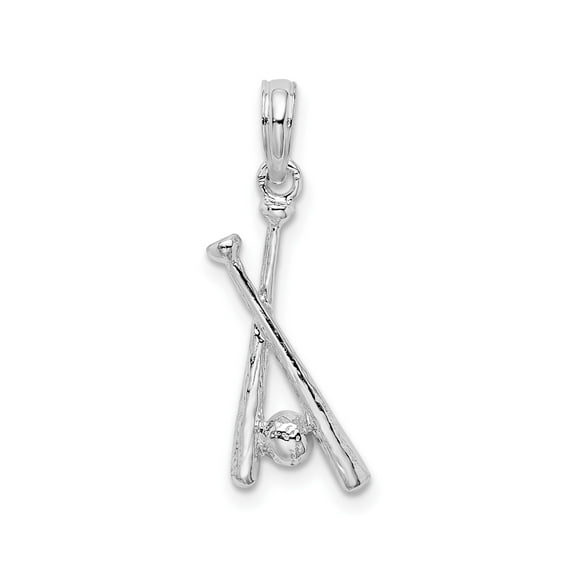 Sterling Silver Baseball Pendant Necklace with Crossed Bats and Ball, Unisex Sports Charm for Men and Women, Symbolic Jewelry for Fans, Players, and Athletic Style Collections