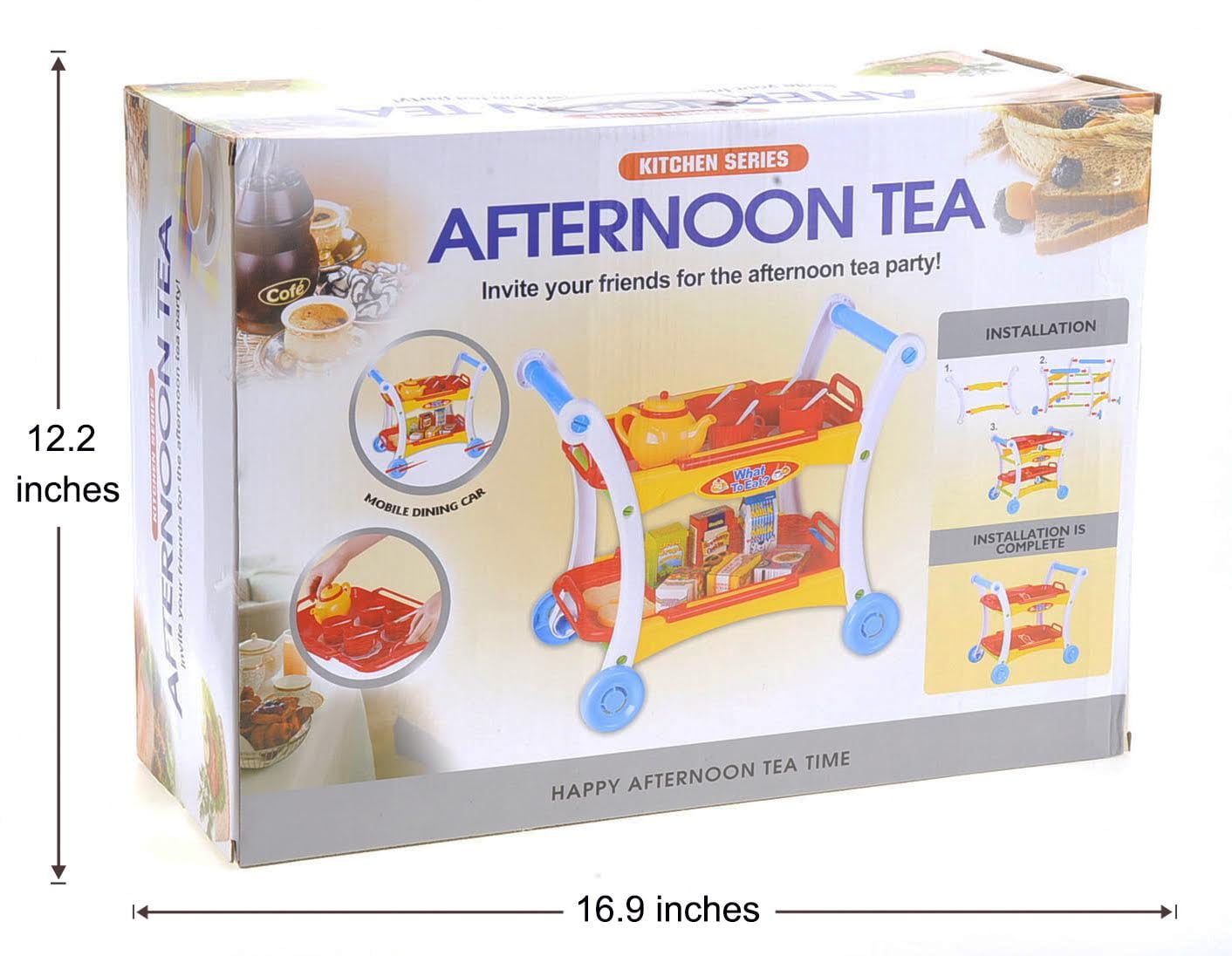 PlayWorld Kitchen Connection Tea Time Trolley Cart Pretend Play Set