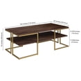 thumbnail image 5 of Evelyn&Zoe Mid-Century Modern 45" Wide Brass Coffee Table, 5 of 7