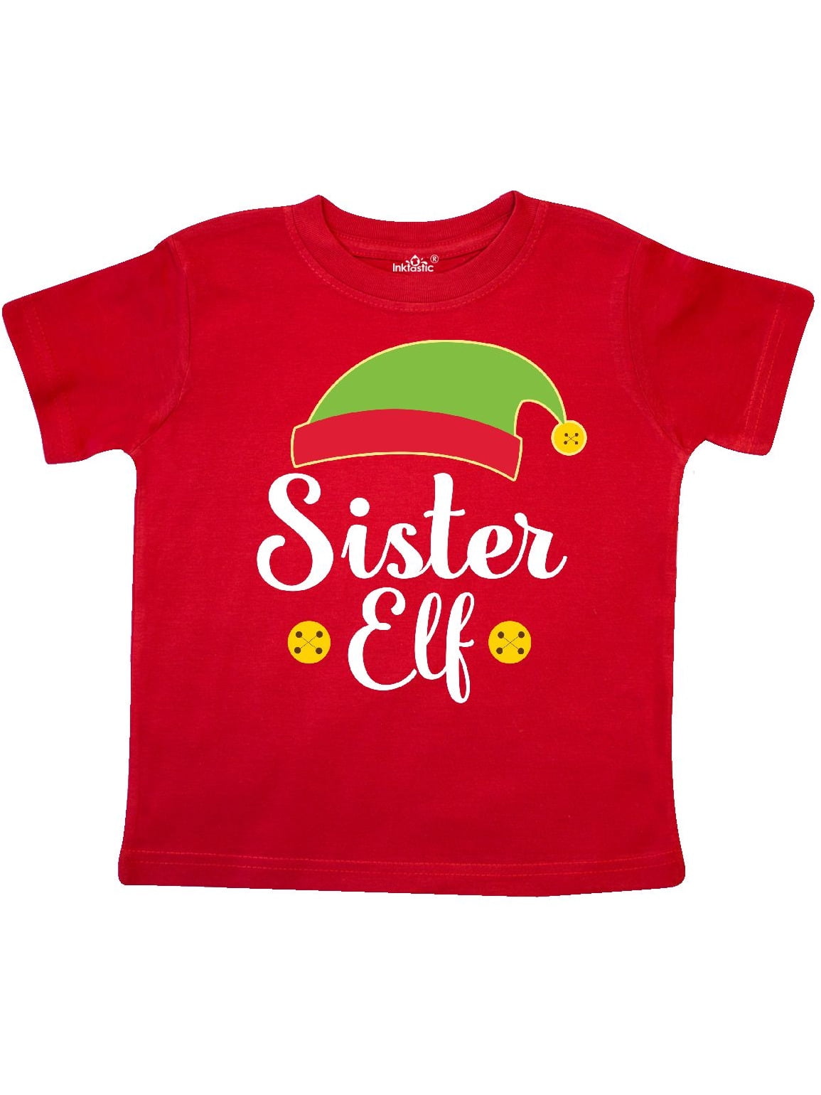 inktastic Christmas Sister Elf Toddler Long Sleeve T-Shirt