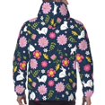 thumbnail image 7 of Naloa Floral Rabbit Men's Casual Hooded Collar Drawstring Hoodies Pullover Sweatshirts Casual Long Sleeve Shirts-Medium, 7 of 7