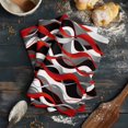 thumbnail image 6 of Red Stripe Kitchen Towels Set of 4, Water Absorbent Dish Towel, Grey White Ombre Geometric Modern Abstract Decorative Hand Towels - Quick Drying Cloth for Cooking Baking, 18x28 Inch, 6 of 8