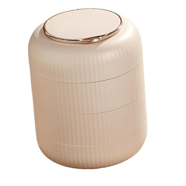 Caja Almacenamiento Joyas Perfecl Organizador 4 Capas Rotación 360 Rosa