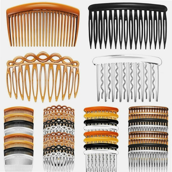 32 Pieces French Hair Side Combs Set Plastic Twist Comb with Hair Clip Combs Accessories Bridal Wedding Veil Comb for Girls Women (11/16/17/23 Teeth)