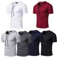 thumbnail image 2 of FLMEI Mens Hoodies T-Shirts Summer Fashion Short Sleeve Tee Shirts Athletic Lightweight Pullover Tees Comfortable Slim Tops for Mens S-3XL, 2 of 7