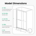 thumbnail image 2 of 56-60" W X 76" H Frameless Double Sliding Shower Door, 3/8" (10mm) Thick Sgcc Tempered Glass with 4 Water Seal Strips and Soft-Close, Stainless-Steel Handle, Adjustable Width, Brushed Gold, 2 of 7