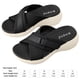 thumbnail image 2 of Sandalias deslizantes para mujer con puntera abierta y correa cruzada sandalias suaves para el verano, 2 of 9
