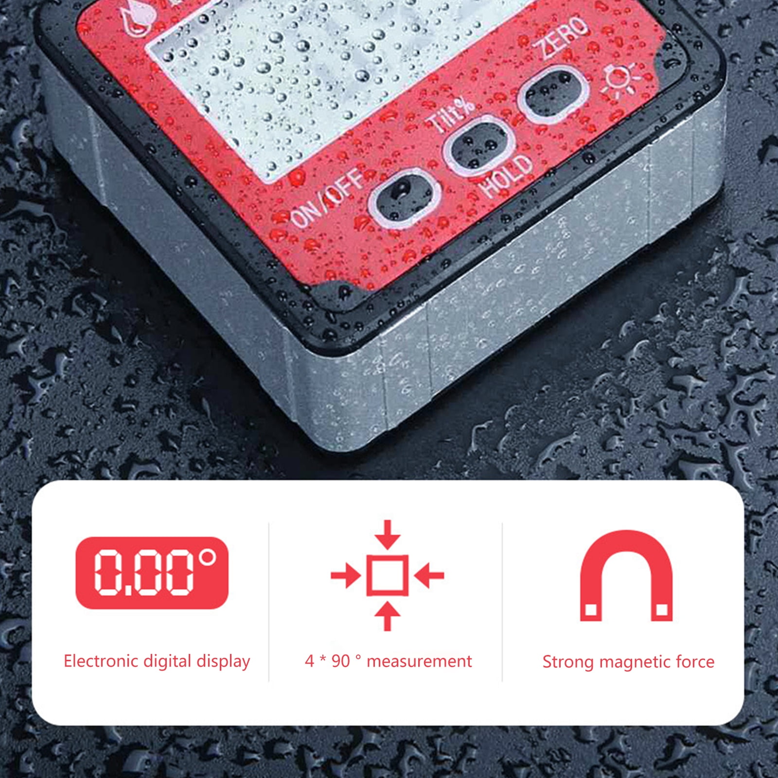 BIBABLYKE Digital Electronic Level and Gauge, Measures 0-360 Degrees Ranges, Measures and Sets Angles