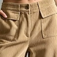 thumbnail image 5 of BRELIL Women Plus Size Wide Leg Corduroy Pants High Waisted Casual Trousers with Pockets Long Baggy Fall Winter Lounge Palazzo Pants, Khaki M, 5 of 5