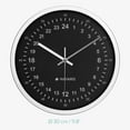 thumbnail image 6 of Navaris 24 Hour Wall Clock - 11.8" Analog Military Time Clock with Silent Movement Non-Ticking Hands - Battery Operated - Silver Frame with Black Face, 6 of 7