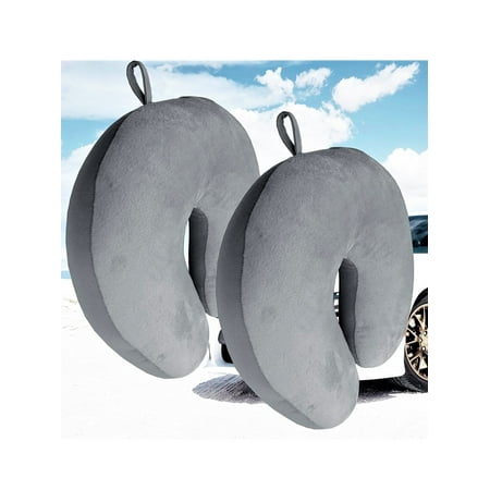 2 Pack Ultralight Micro Beads U Shaped Neck Pillow Travel Head Cervical Support Cushion