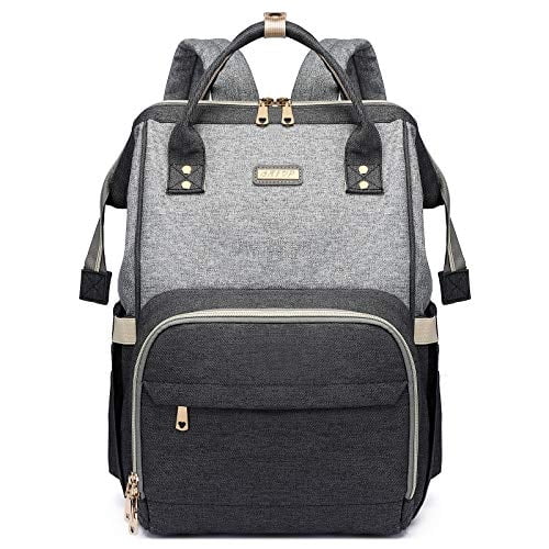 Bolsa bebé pañales, mamá y papá, maternidad, impermeable multifuncional, (Gris osc + Gris claro)