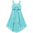 thumbnail image 6 of CHICTRY Girls Chiffon Sequins Birthday Party Proms Dress Pleated High-low Hem Flower Girls Dress Turquoise-B 16, 6 of 7