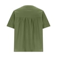 thumbnail image 5 of Women's Cotton-Linen Solid Raglan-Sleeve Button-Front Shirt - Breathable Casual Everyday & Office Wear, 5 of 5