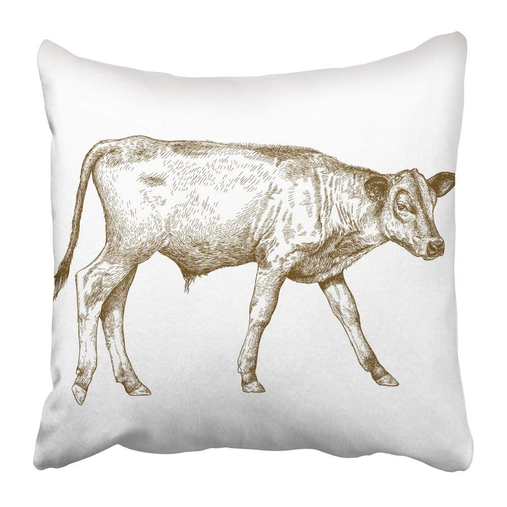 RYLABLUE Cow Antique Engraving of Calf White Draw Beef Contour