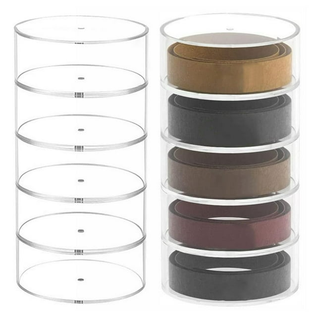 Belt Storage Box Transparent Acrylic Multi-layer Belt Organizer Space-saving Watch Iewelry Storage Box for Home Four Layer One Size