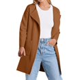 thumbnail image 2 of VISALY Long Cardigans Cardigan with Pockets Womens Knit Cardigan Sweaters Oversized Open Front Long Sleeve Lapel Casual Jacket Fall Coat Oversized Cardigans Warm Cardigan Brown S, 2 of 9