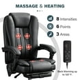 thumbnail image 6 of Massage Office Chair with Heat & 6 Vibration Points - Ergonomic Executive Chair with Footrest, Reclining Backrest & Wheels, 6 of 7