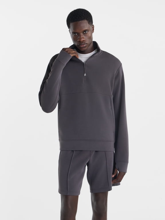 Men's Twill Scubaknit Quarter Zip Pullover Sweatshirt, Sizes XS-4XLT