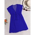 thumbnail image 6 of HAPPY BAY Women's Beachwear Summer Swim Beach Cover ups for Swimwear Bikini Sheer Chiffon Cover up Dress Bathing Suit Swimsuit Coverups for Women 2X-3X Solid Plain, Royal Blue, 6 of 6