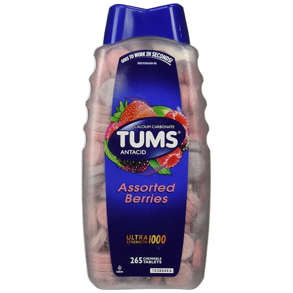 Tums Antacid Assorted Berries Ultra Strength 1000 265 Chewable Tablets - 2 Pack