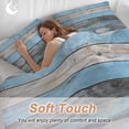 thumbnail image 5 of Vintage Blue Brown Grey Bedding 3 Piece Duvet Cover Set Queen Size, Retro Farmhouse Wooden Country Soft Microfiber Comforter Cover with Zipper Closure & Pillowcases, FadeResistant Quilt Cover, 5 of 9