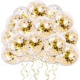 thumbnail image 1 of Globos de fiesta Sincero 50 Piezas Látex Confeti Dorado 12 Pulgadas, 1 of 3
