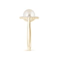 thumbnail image 3 of ANGARA South Sea Cultured Pearl Cushion Halo Engagement Ring in 14K Yellow Gold for Women | June Birthstone, Birthday, Anniversary, Jewelry Gift for Women | Pearl Ring, 3 of 8