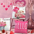 thumbnail image 2 of Happy Valentines Day Throw Pillow Covers 18 X 18 Set of 4 Holiday Decor Pink Flower Cute Bear Truck Love Heart Winter Pillow Case for Couch Sofa Livingroom, 2 of 6