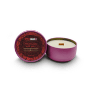 Aroma Rose - Soy Candle with Crackling Wood Wick, Balanced Scented with Premium Essential Oils, Candle in a Beautiful Pink Matte Vessel, Size 3.4 x 2.2, Burning Time 40  Hours, 10 OZ