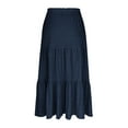 thumbnail image 4 of Levmjia Womens Long Skirt Casual Solid Color Elegant A-Line Flowy Midi Skirt High Waist With Pockets Soft Stretch For Spring Summer, 4 of 7