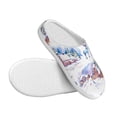 thumbnail image 3 of Wukai Snowy Cottage Holiday Scene Print Women's Indoor Bedroom Slipper Slip On Shoes, Unisex House Shoes with Anti-Skid Sole for Men, Gift for Women Men-11, 3 of 7