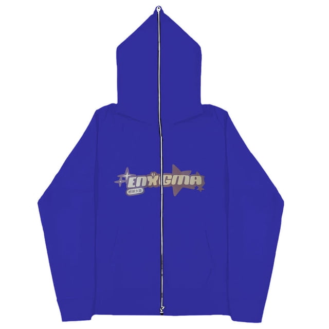 Sudaderas de estrella oscura europea y americana para hombre y mujer, sudaderas con capucha góticas para parejas, sudadera de Cremallera larga de talla grande Harajuku 2023