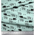 thumbnail image 3 of Soimoi Green Rayon Fabric Bear & Text Decor Fabric Printed Yard 42 Inch Wide, 3 of 3