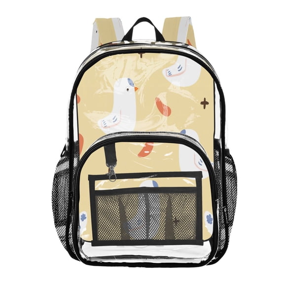 PVC Transparent Backpacks Clear Backpack for Travel and Outings Yellow Bird