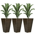 thumbnail image 3 of Outsunny Set of 3 Tall Outdoor Planters w/ Drainage Holes, Brown, 3 of 10