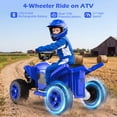 thumbnail image 6 of Costway 12V Quad 4 Wheeler Ride on Toy with Music, Light, USB Port, Wireless Connection Navy, 6 of 10
