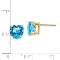thumbnail image 2 of 14K Yellow Gold Earring Stud Women'S Swiss Blue Topaz Center Stone Mounting Heart 8 mm, 2 of 2