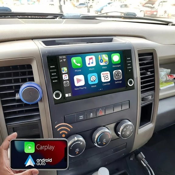Gsuatey Car Stereo for Dodge Ram 2009-2011, 7 inch Touch Screen Radio with Wireless Carplay Android Auto with Bluetooth WiFi FM GPS Navigation Backup Camera